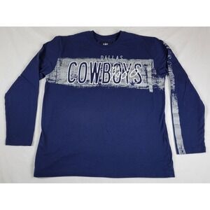 NFL Dallas Cowboys Mens XL Navy Blue Long Sleeve Graphic T-Shirt Cotton